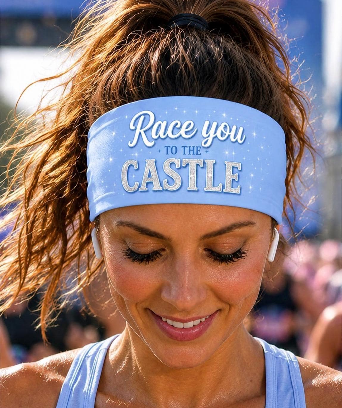 Castle Running Moisture Wicking Headband.  Princess Marathon Headband. Gift For Marathon Runner. Disney Race Headband. Nonslip wide Headband