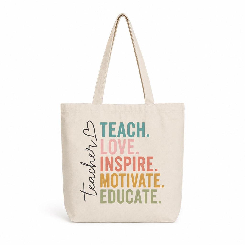 Teacher Tote Bag. Teacher Gift. Back to School Tote Bag. End of Year Teacher Gift. Teach Love Inspire Tote bag. Classroom Teacher Tote Bag