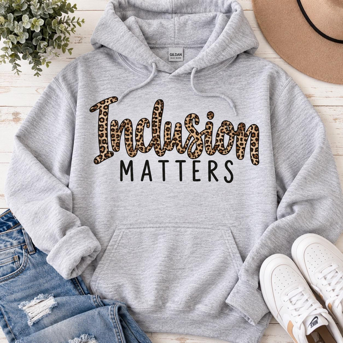 Inclusion Sweatshirt, Inclusion Hoodie, Healthcare Worker Gift, CNA Nurse Caregiver Gift, Gray Unisex Hoodie, Caregiver Appreciation Gift