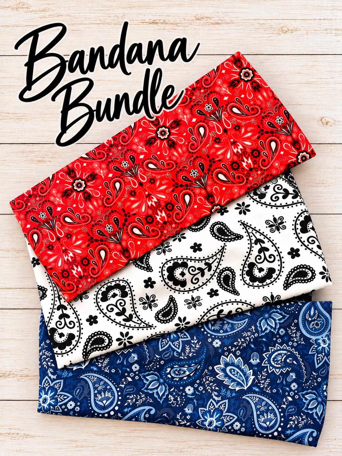 BandanaHeadband Bundle. Moisture wicking, non slip, athletic headband.  Gift for Runner. Yoga Headband. Wide Athletic Headband. Bandana Gift