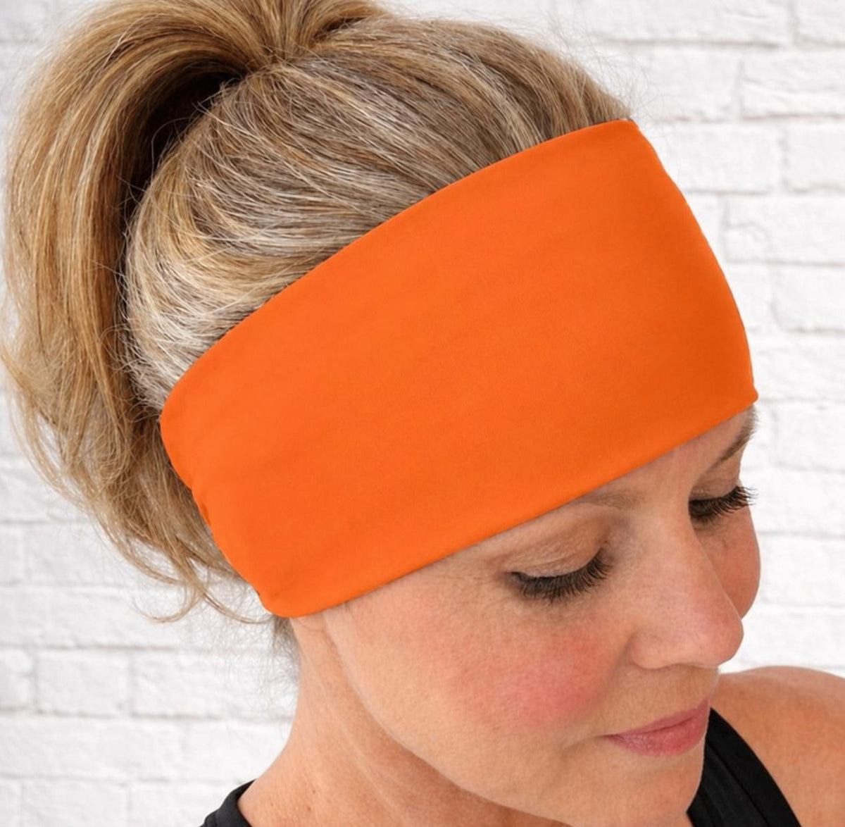 Orange moisture wicking, non slip, athletic headband, Running Headband, Texas Orange  Headband. Motorcycle Headband.