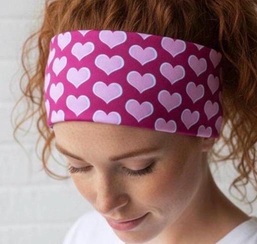 Valentine’s Day Hearts moisture wicking, non slip, athletic headband, Running Headband, Women’s Headband. Headband for Moms. Heart Headband.