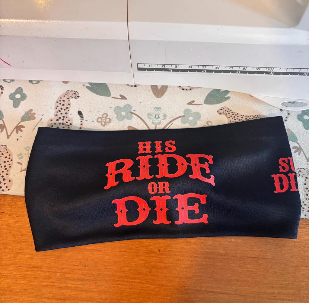 Biker Bling Headband. Motorcycle Moisture Wicking  Headband. Headband Gift for Bikers. His Ride or Die Headband. Custom Motorcycle Headband