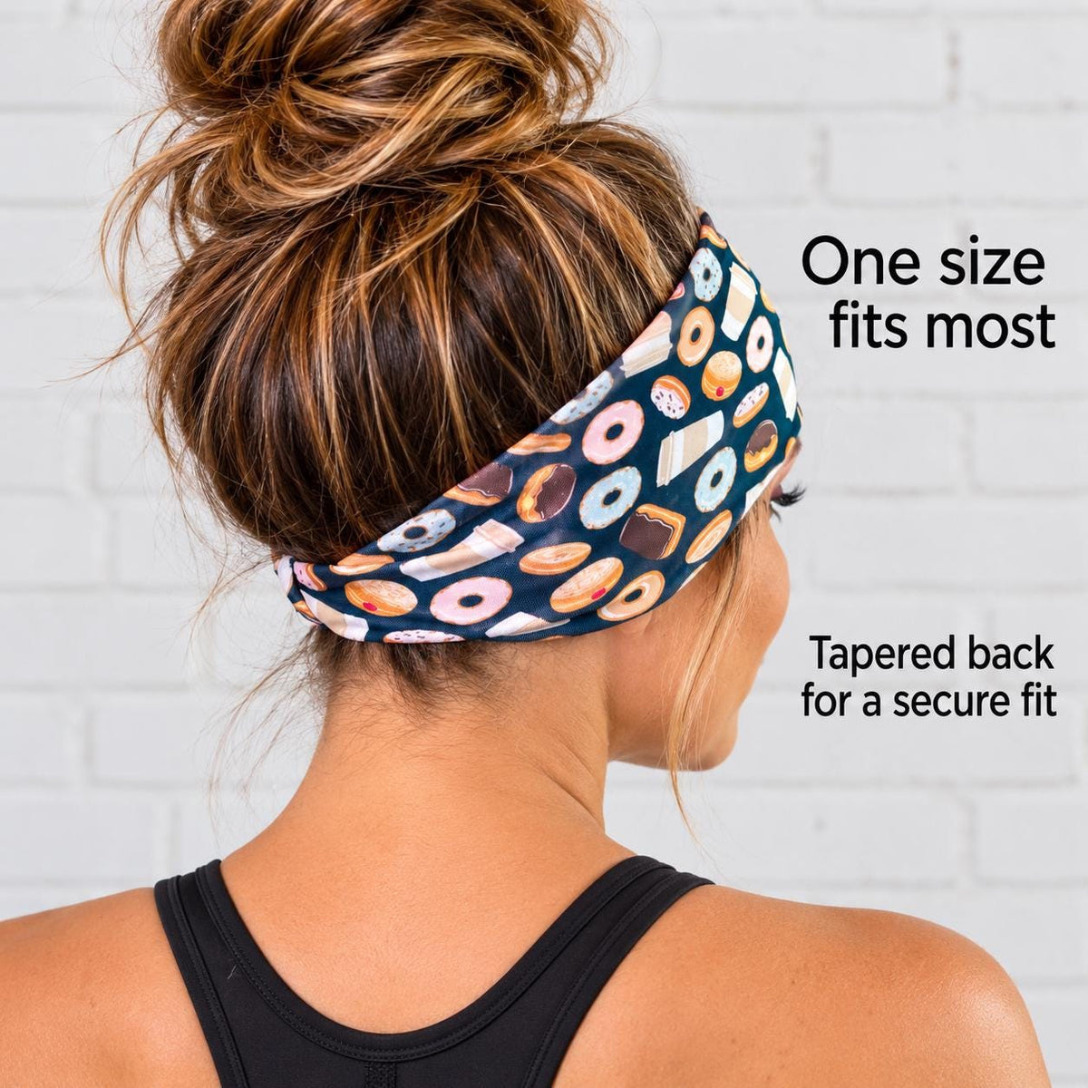 Donuts And Coffee Running Headband. Moisture-Wicking Workout Headband. Wide Workout Headband. Gift for runners. Restaurant Worker Headband
