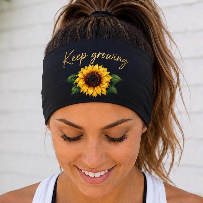 Sunflower Headband. Gardening Headband. Moisture Wicking Headband for Gardener. Sunflower Gift. Plant Lover Headband. Florist Headband.