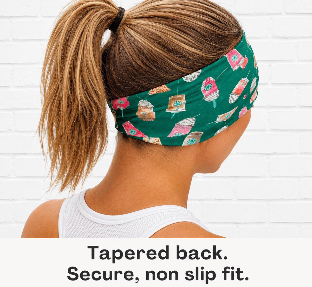 Coffee Moisture Wicking Headband For Running. Non Slip Workout Headband. Sweat Wicking Athletic Headband for Women. Barista Gift