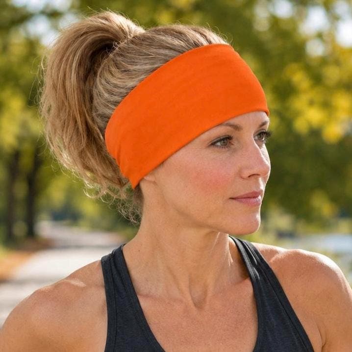 Orange moisture wicking, non slip, athletic headband, Running Headband, Texas Orange  Headband. Motorcycle Headband.
