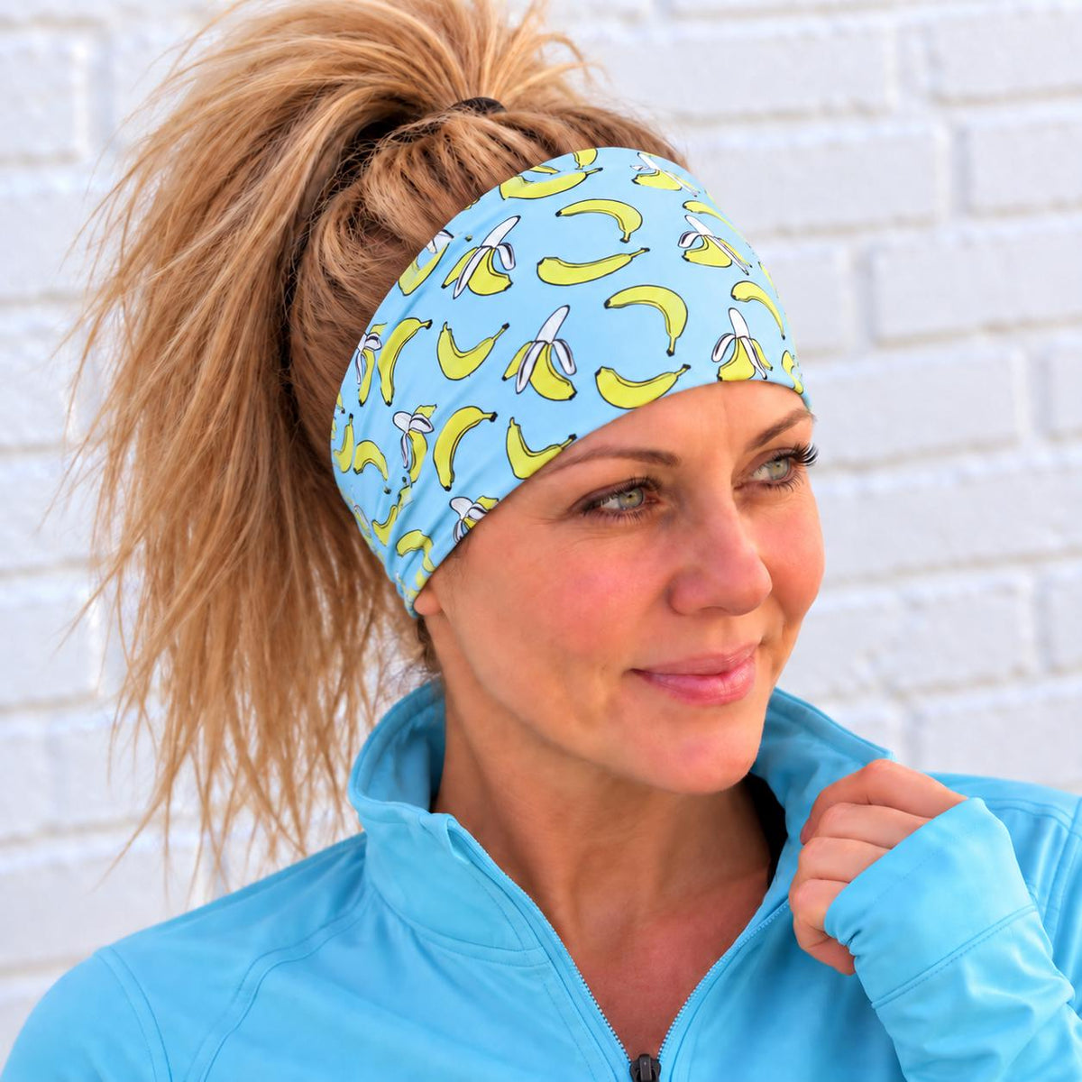 Banana Running Headband. Moisture-Wicking Workout Hairband. Wide Workout Headband. Gift for runners, nurses, and teachers.
