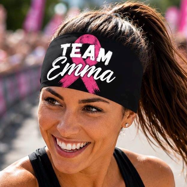 Personalized Moisture Wicking Headband.  Non Slip athletic headband. Running Headband. Ribbon for a cause Headband  Customized Headband