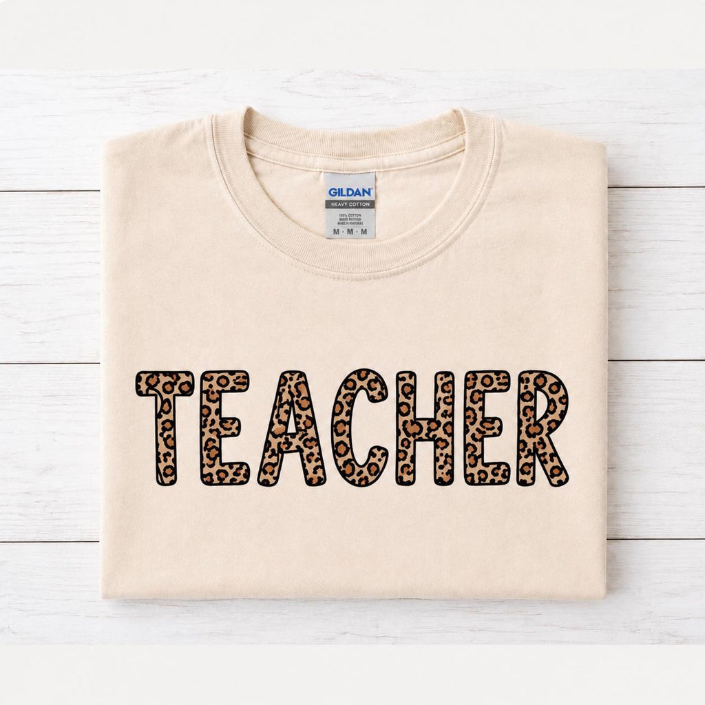 Teacher Shirt, Leopard Print Teacher Tee, Cute Classroom Shirt, Teacher Gift, Back to School T-Shirt, Educator Graphic Tee