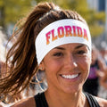 Florida Headband. Florida Running Headband. Wide Workout Headband, Non Slip Athletic Headband, Wide Fitness Headband. Vacation Headband