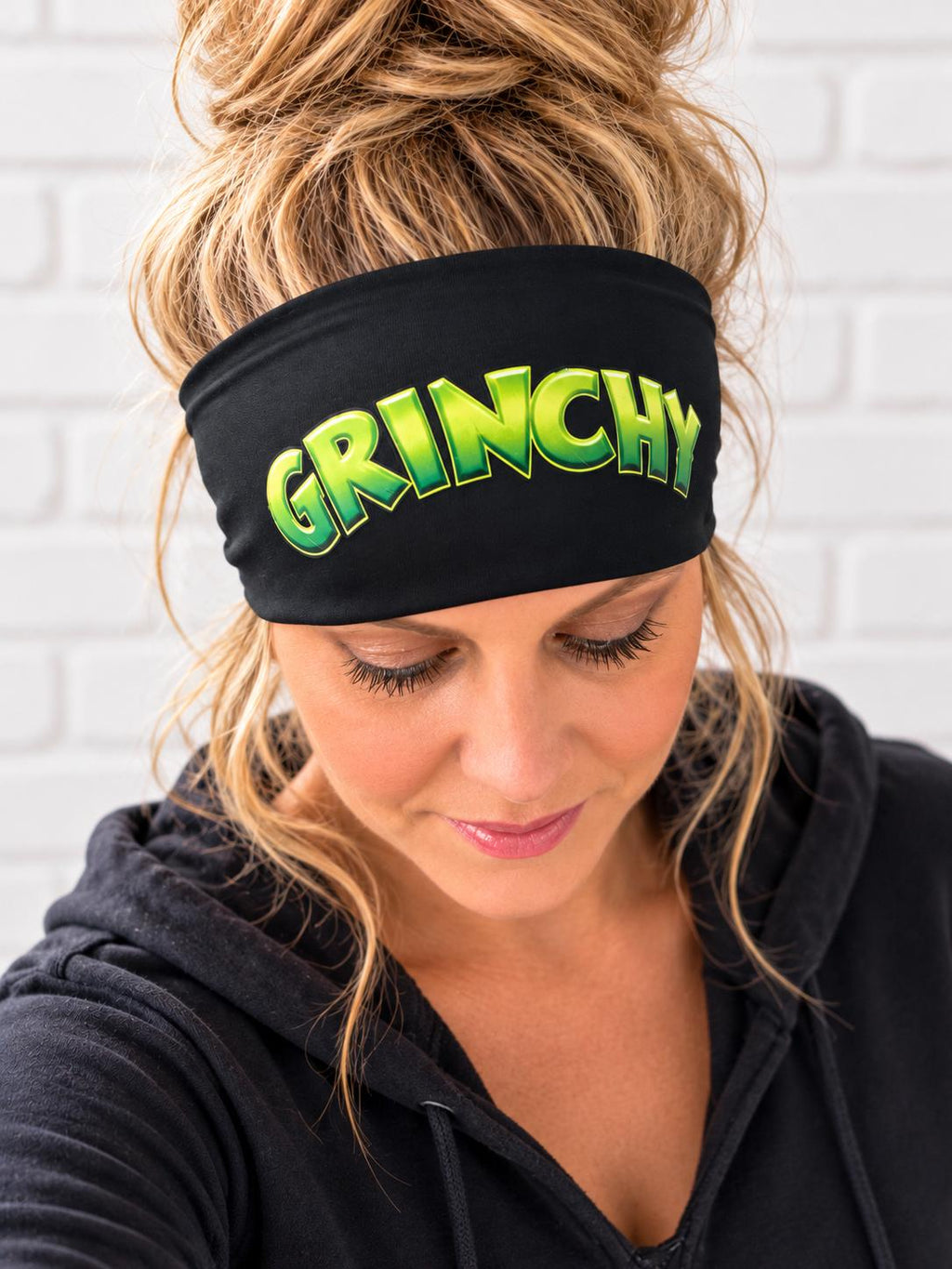 Grinchy Headband for Runners. Grinch Headband.  Christmas Workout Headband.  Non Slip Athletic Headband. Race Day Holiday Headband