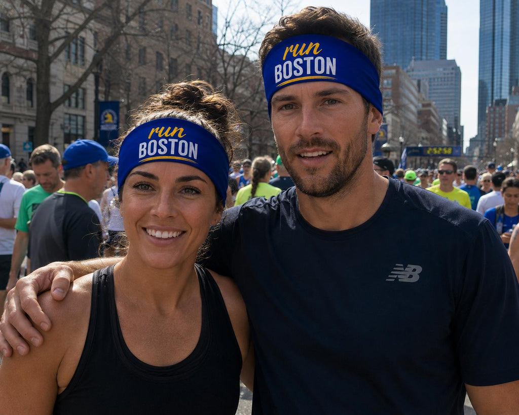 Run Boston Headband. Boston Marathon Headband. Running Headband. Race Day Headband. Moisture Wicking Athletic Headband. Boston Headband