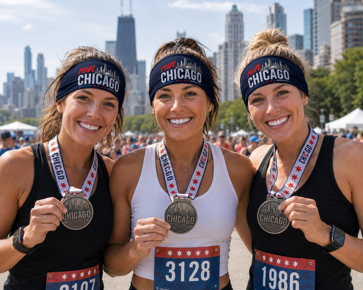 Run Chicago Headband. Chicago Marathon Headband. Running Headband. Race Day Headband. Moisture Wicking Athletic Headband. Chicago Headband