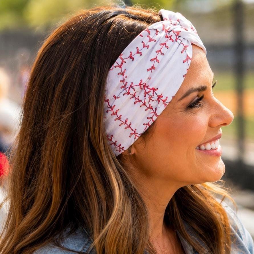 Baseball Twist Headband. Gift for moms.  Baseball Mom Twist Headband. Soft Stretchy Baseball Headband. Wide Baseball Twist Headband.