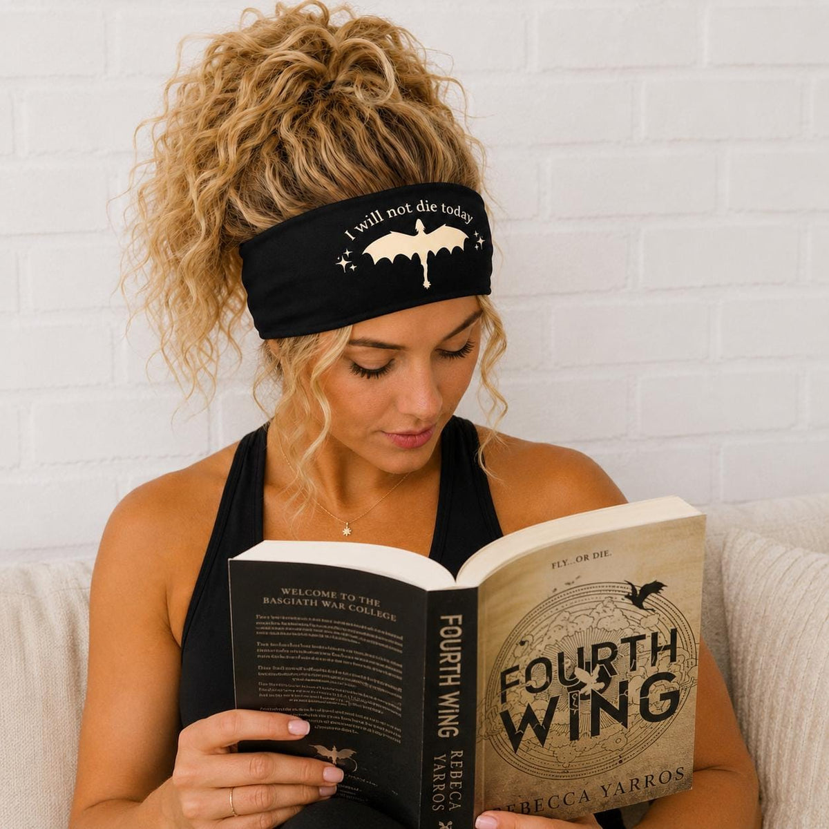 Forth Wing Headband, Book Lover Headband.  Dragon Workout Headband, Non Slip Athletic Headband, Wide Fitness Headband. Wingleader Headband