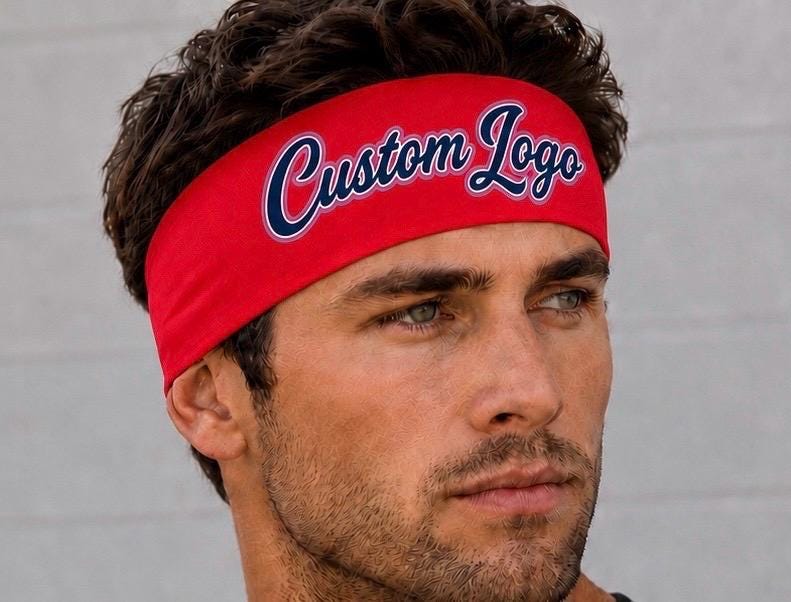 Personalized Moisture Wicking Headband.  Non Slip athletic headband. Baseball Headband. Custom Image Headband for sports. Name Headband