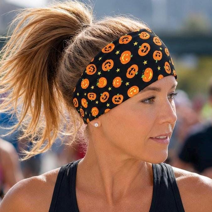 Pumpkin Moisture Wicking Headband. non slip Athletic Headband. Running Headband. Halloween Headband. Nurse Headband. Fall Running Headband.