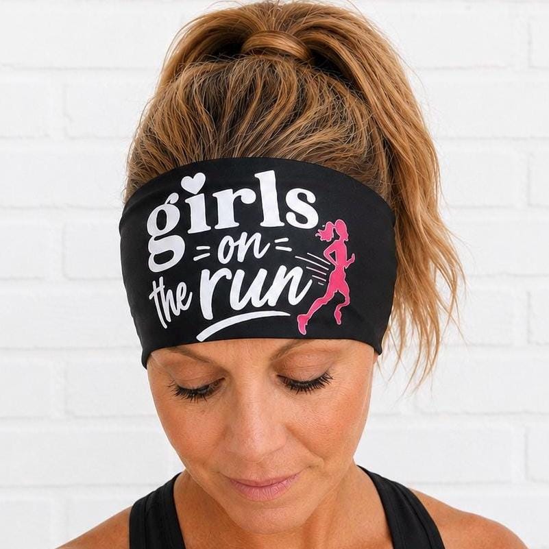 Girls on The Run Moisture Wicking Headband.  Non Slip athletic headband. Running Headband. Headband for Girls Workout Headband. Runner Gift.
