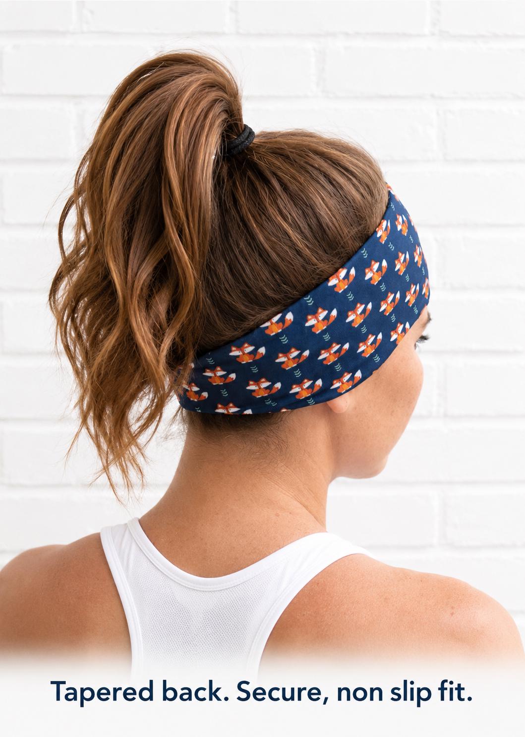 Fox moisture wicking, non slip, athletic headband, Running Headband, Fox lover Gift.  Hiking Headband. Nurse Headband. Animal Headband