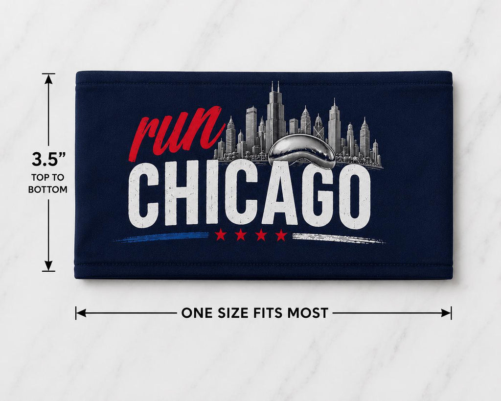 Run Chicago Headband. Chicago Marathon Headband. Running Headband. Race Day Headband. Moisture Wicking Athletic Headband. Chicago Headband