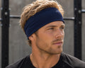 Navy Blue Headband. Navy Blue Workout Headband, Non Slip Athletic Headband, Wide Fitness Headband. Gift for Runner. Unisex Blue Headband