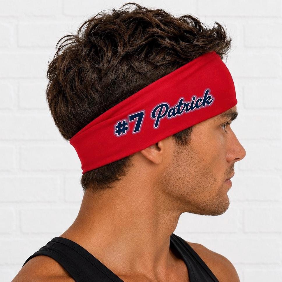 Personalized Moisture Wicking Headband.  Non Slip athletic headband. Baseball Headband. Custom Image Headband for sports. Name Headband