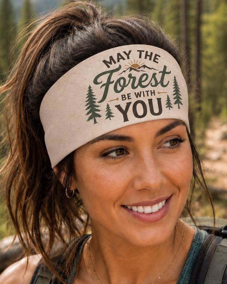 Hiking Headband. Forest Headband. Outdoor Hiking Headband. Gift For Hiker. Moisture Wicking Athletic Headband. May The Forest Be With You