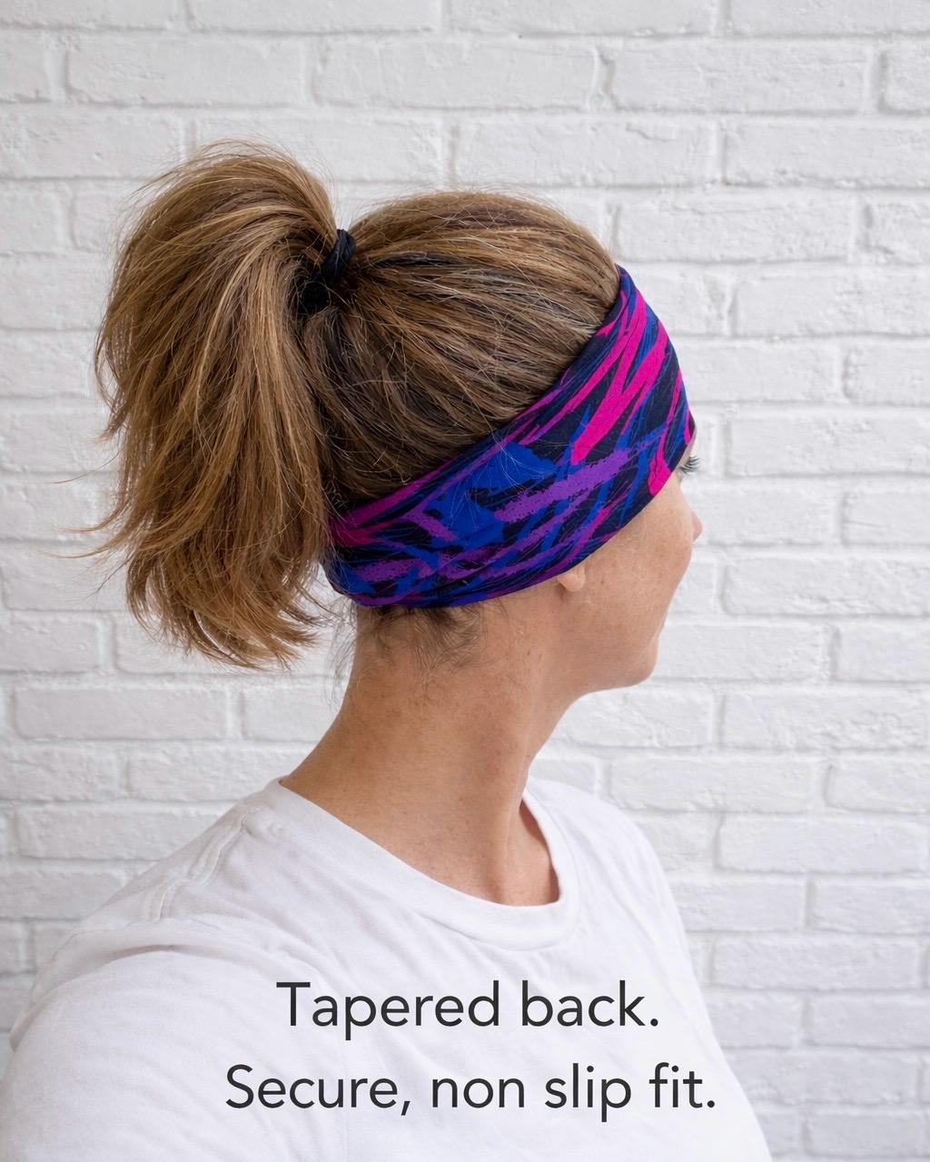 Retro Moisture Wicking, non slip, Athletic Headband. Running headband, Bright Headband. Pilates Headband for Women. Colorful Headband.
