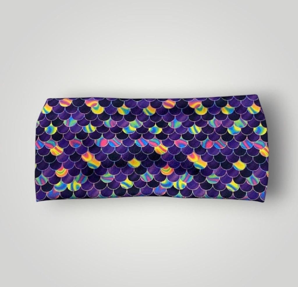 Iridescent Mermaid moisture wicking, non slip, athletic headband, Running Headband. Womens workout headband. Yoga Headband. Nurse Headband.