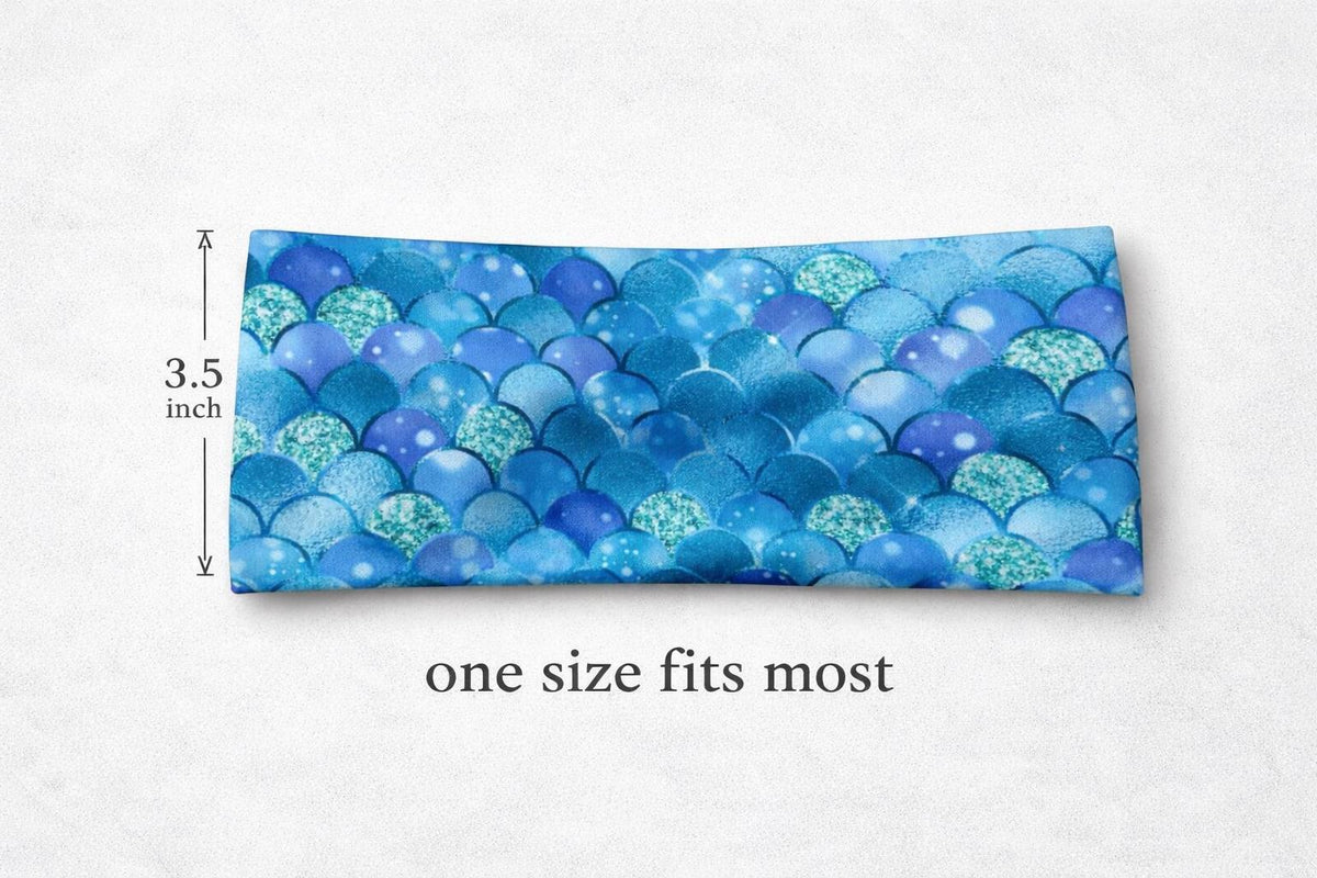 Mermaid moisture wicking, non slip, athletic headband. Headband for nurses, teachers, and runners. Gym workout headband.