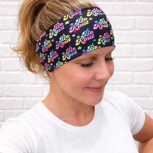 Be Kind Workout Headband, Motivational Running Headband, Non Slip Athletic Headband, Moisture Wicking Yoga Hair Band. Headband for Teachers