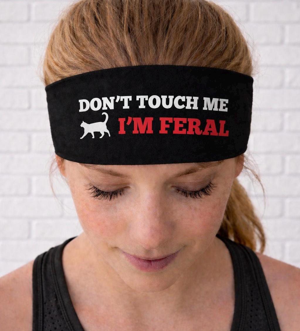 Funny Cat Moisture Wicking Headband. Non Slip athletic headband. Running Headband. Cat Humor Gift. Funny Runner Gift