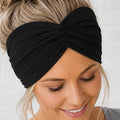 Black Wide Stretchy Headband, workout hair band non slip, nurse healthcare worker gift