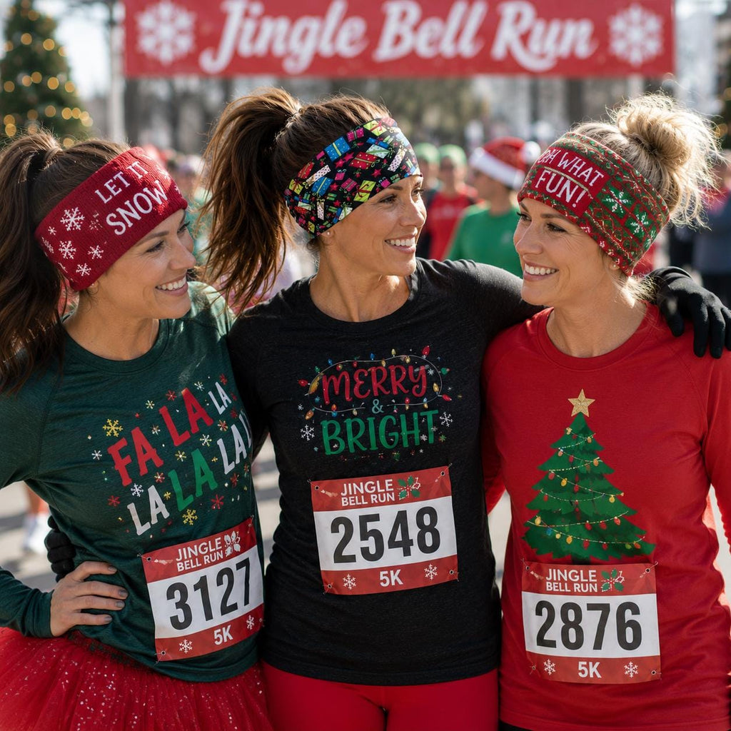 Christmas Gifts moisture wicking, non slip athletic headband, Running Headband, Christmas Headband, Nurse Headband, Holiday headband