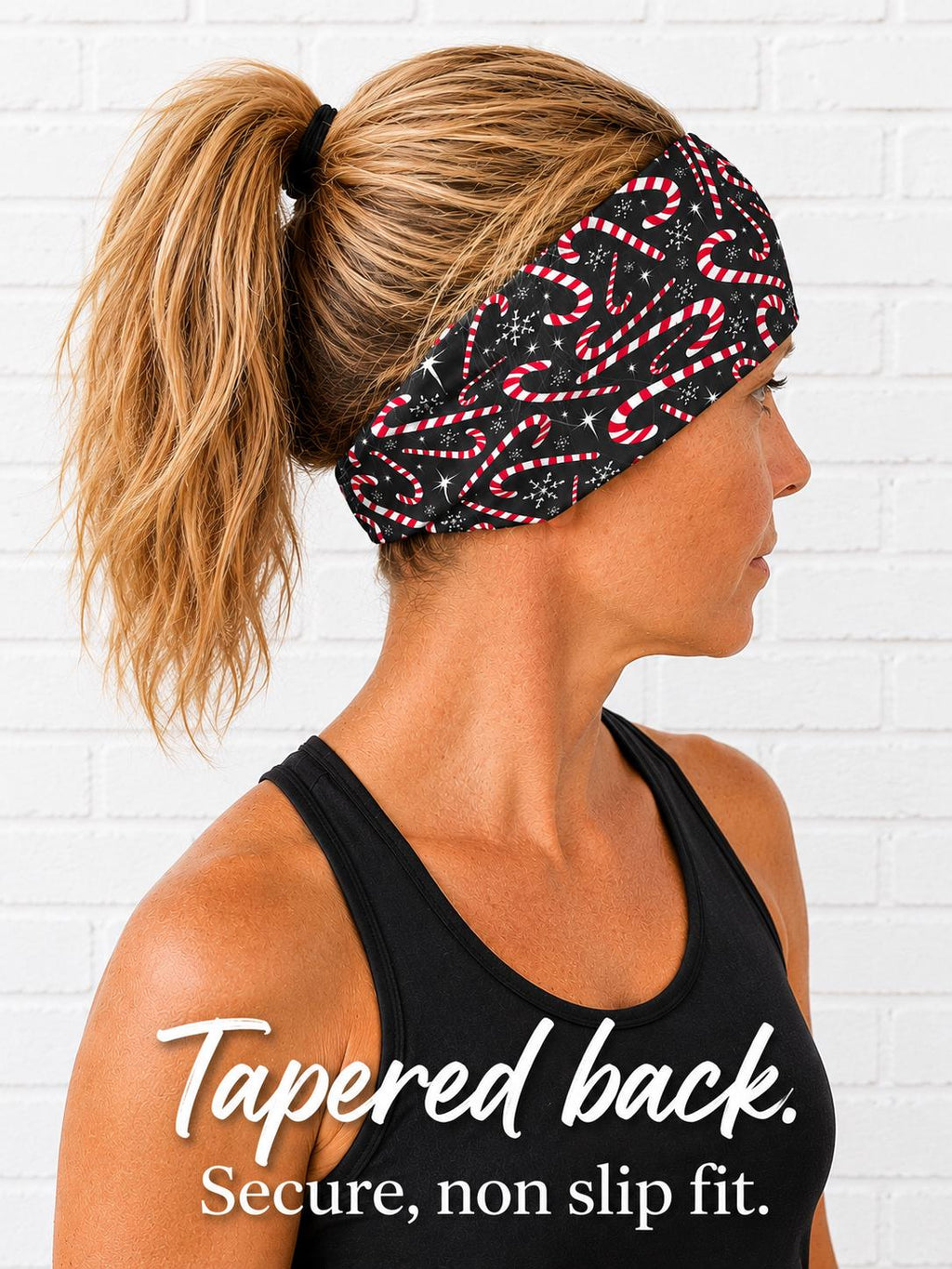 Candy Cane moisture wicking, non slip, athletic headband, Running Headband, Christmas Headband, Holiday Headband, Yoga Headband, Festive