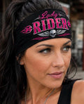 Biker Headband. Motorcycle Moisture Wicking Headband, Non Slip Helmet Headband, Wide Fitness Headband. Lady Rider Headband