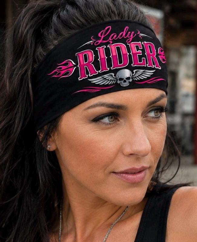 Biker Headband. Motorcycle Moisture Wicking Headband, Non Slip Helmet Headband, Wide Fitness Headband. Lady Rider Headband