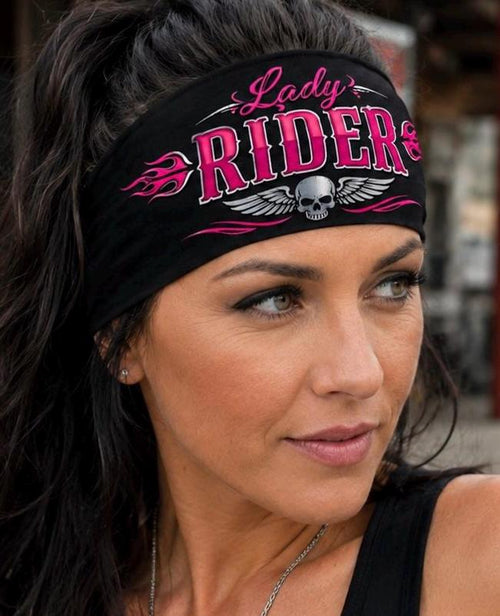 Biker Headband. Motorcycle Moisture Wicking Headband, Non Slip Helmet Headband, Wide Fitness Headband. Lady Rider Headband