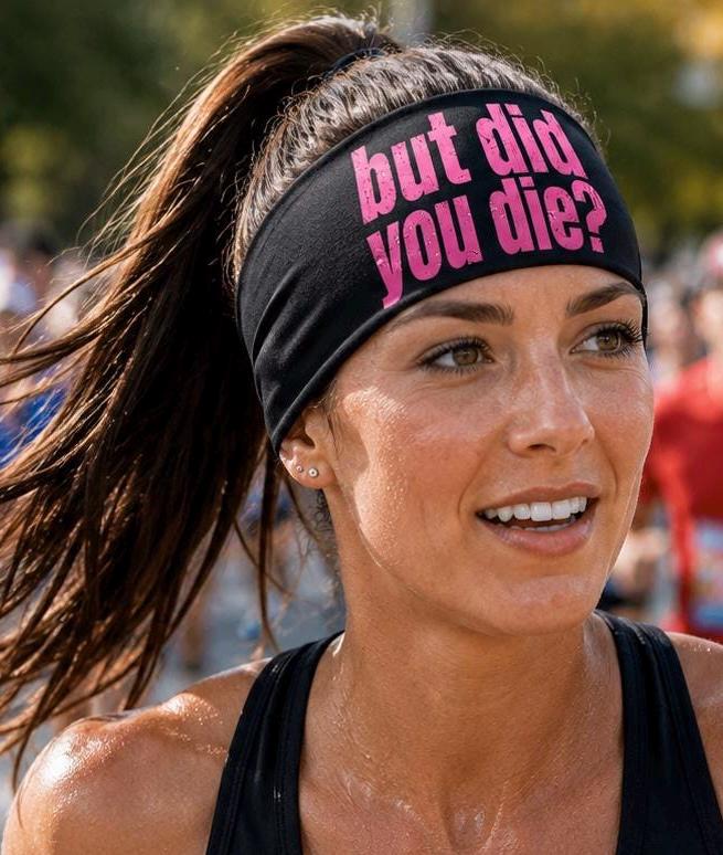 Funny Running headband. Funny Workout Headband. Marathon Headband. Moisture Wicking Headbands. Fun Gift for Runner. Gift for Gym Friend.
