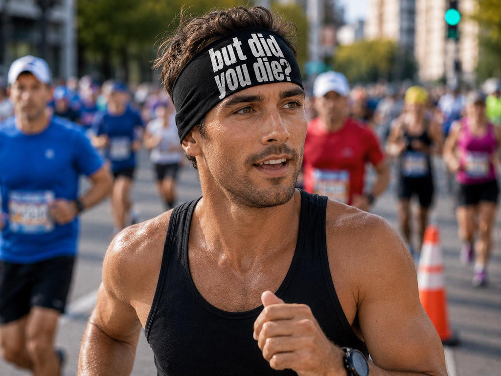 Funny Running headband. Funny Workout Headband. Marathon Headband. Moisture Wicking Headbands. Fun Gift for Runner. Gift for Gym Friend.
