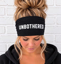 Unbothered Black Headband, Wide Athletic Headband for Women, Running Workout Headband, Funny Gym Gift, Marathon Headband Gift