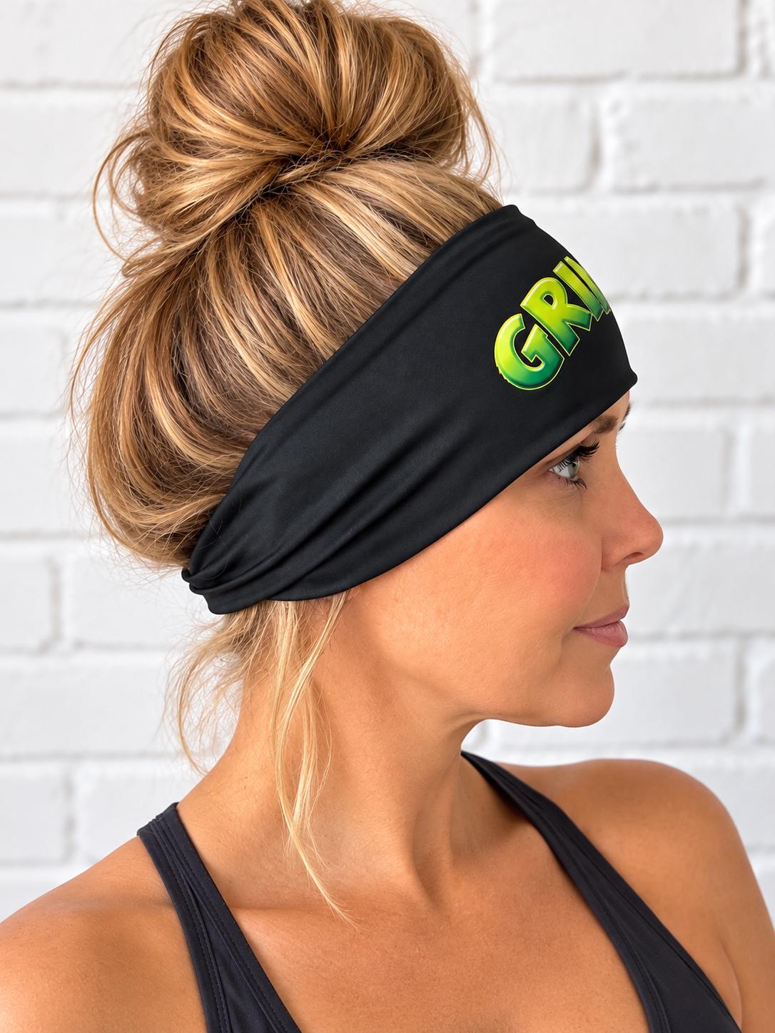 Grinchy Headband for Runners. Grinch Headband. Christmas Workout Headband. Non Slip Athletic Headband. Race Day Holiday Headband