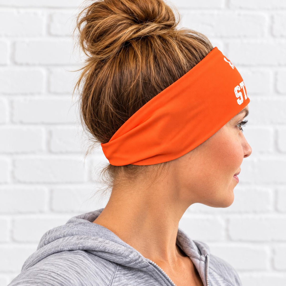 Motivational Headband. Coach Headband. Personal Trainer Headband. Moisture Wicking Orange Headband for Running. Wide Orange Workout Headband