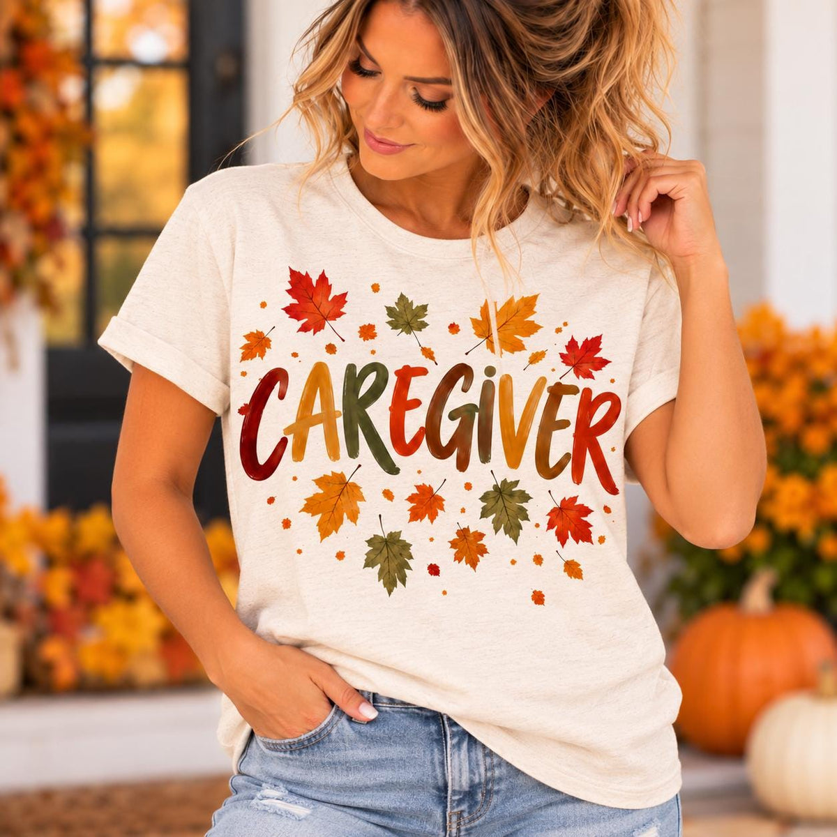 Fall Caregiver Shirt, Caregiver Hoodie, CNA Gift, Home Health Aide Shirt, Nursing Assistant Shirt, Direct Support Professional Tee. HPC gift