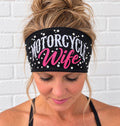 Motorcycle Wife Headband. Motorcycle Moisture Wicking Headband, Non Slip Helmet Headband, Headband Gift for Bikers. Bling Biker Headband