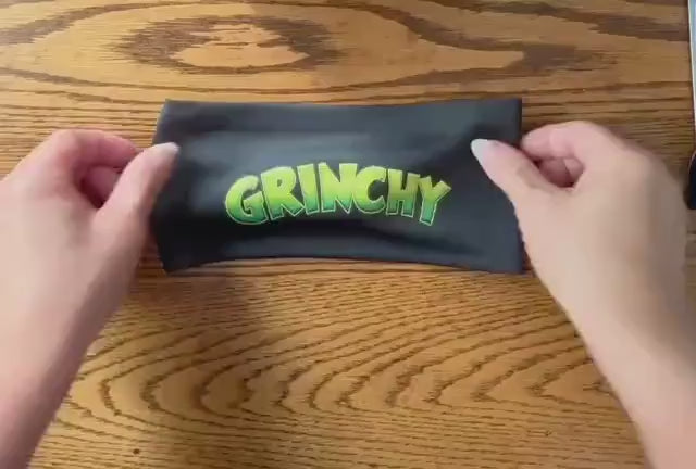 Grinchy Headband for Runners. Grinch Headband.  Christmas Workout Headband.  Non Slip Athletic Headband. Race Day Holiday Headband