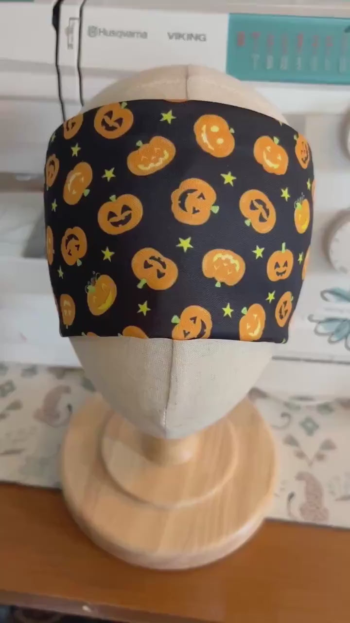 Pumpkin Moisture Wicking Headband. non slip Athletic Headband. Running Headband. Halloween Headband. Nurse Headband. Fall Running Headband.